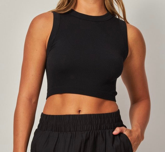 High neck crop top