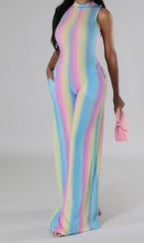 Sleeveless Multi-Color Jumpsuit