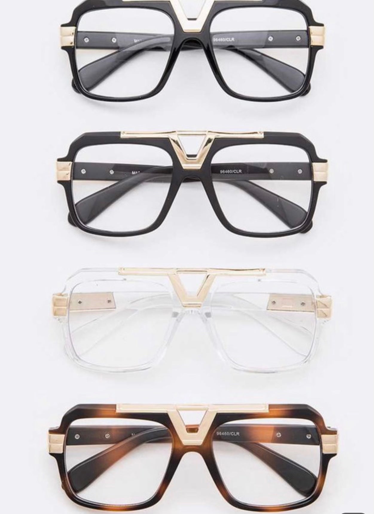 Iconic Gold Trim Clear Lens Optical Glasses